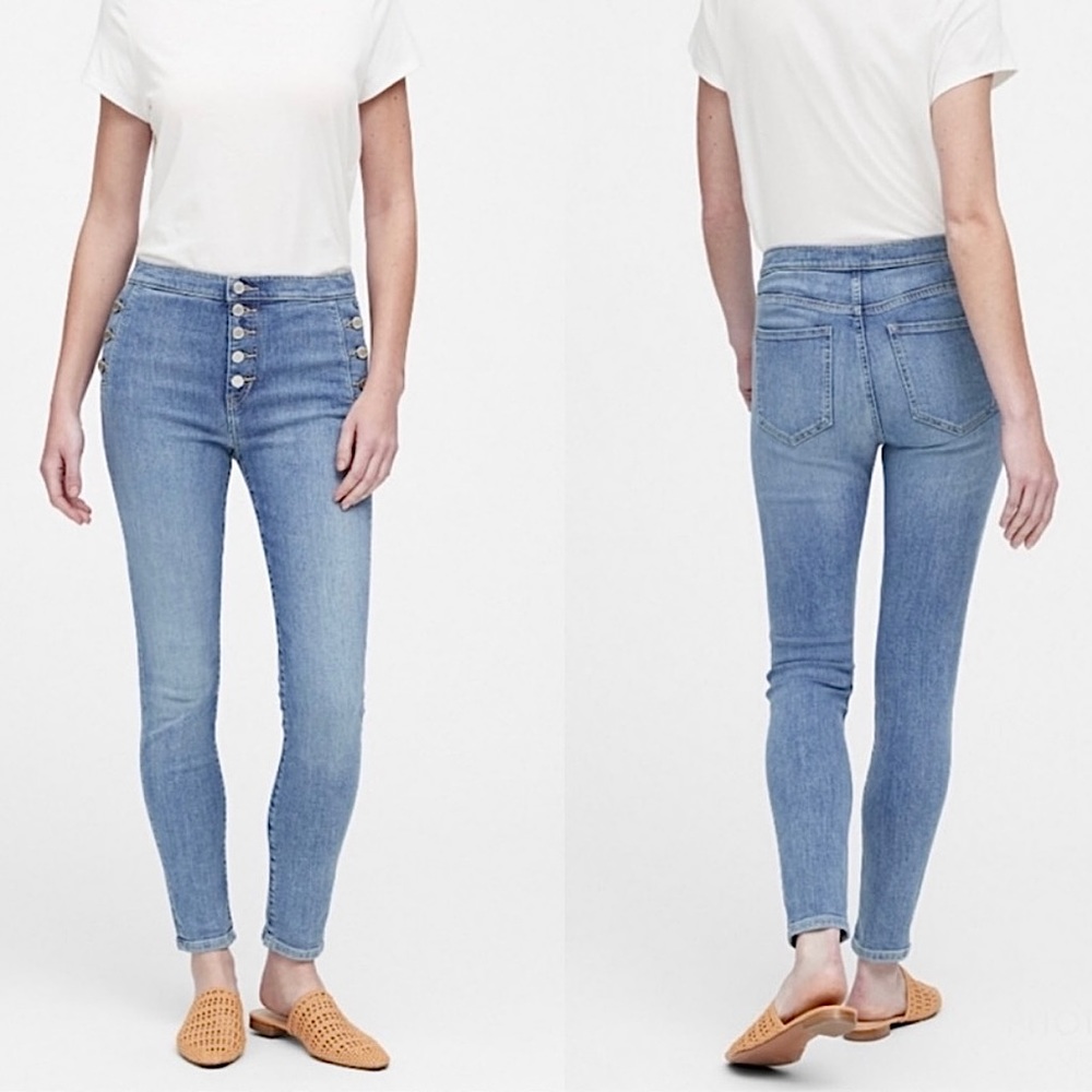 Banana Republic High Rise Skinny Button Fly Jeans
